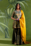 MOSS GREEN CHANDERI RAAS GHARARA SET