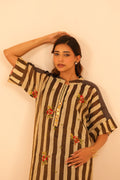 Brown Striped Tunic Set - Lamhe
