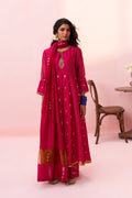 Pink Banarasi Butti and Chanderi Kalidar Kurta Set - Naveli