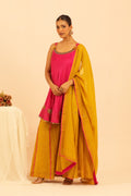 Pink Top & Mustard palazzo - Lamhe