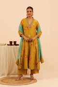 Yellow Floral Kurta Set - Lamhe