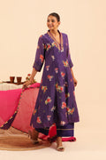 Purple Floral Kurta Set - Lamhe