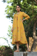 MUSTARD YELLOW CHANDERI ROOH TUNIC SET