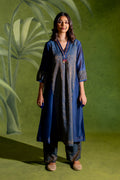 NAVY BLUE RAAS KURTA SET