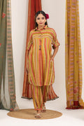 Mustard Afghani Stripes Print Tunic Set - BAGH