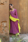 MAUVE MOGRA KURTA SET