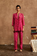 PINK PRINTED GULZAR BLAZER SET
