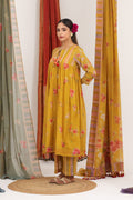 Mustard Floral Tunic with Stripes Pant - BAGH