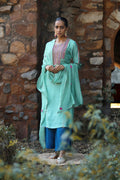 SEA GREEN MOGRA KURTA SET