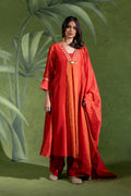 RUST RED RAAS KURTA WITH PANT