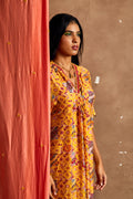 MUSTARD YELLOW KAFTAN GULZAR KURTA SET