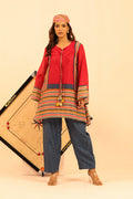 Red Stripe Banarasi Co-ord Set - Lamhe