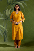 YELLOW RAAS KURTA SET