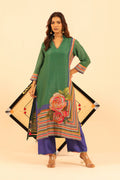 Emerald Green Top & Royal Blue Pant - Lamhe