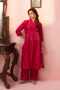 Pink Banarasi Chanderi Multi-Patchwork Shirt Tunic Set - Naveli