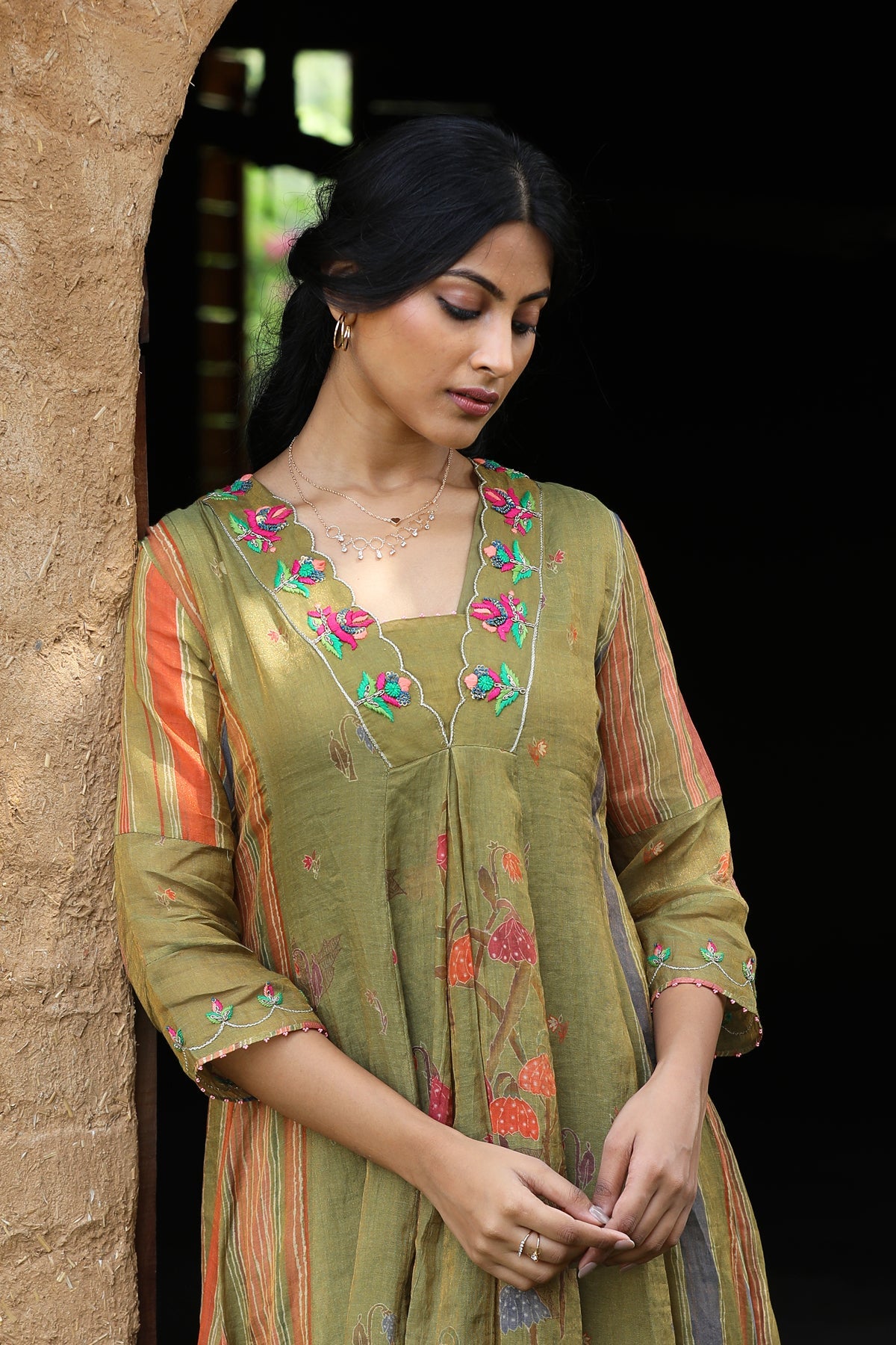 MEHENDI GREEN ROOH KURTA SET