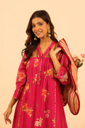 Pink Multistripes Floral Tunic - Lamhe